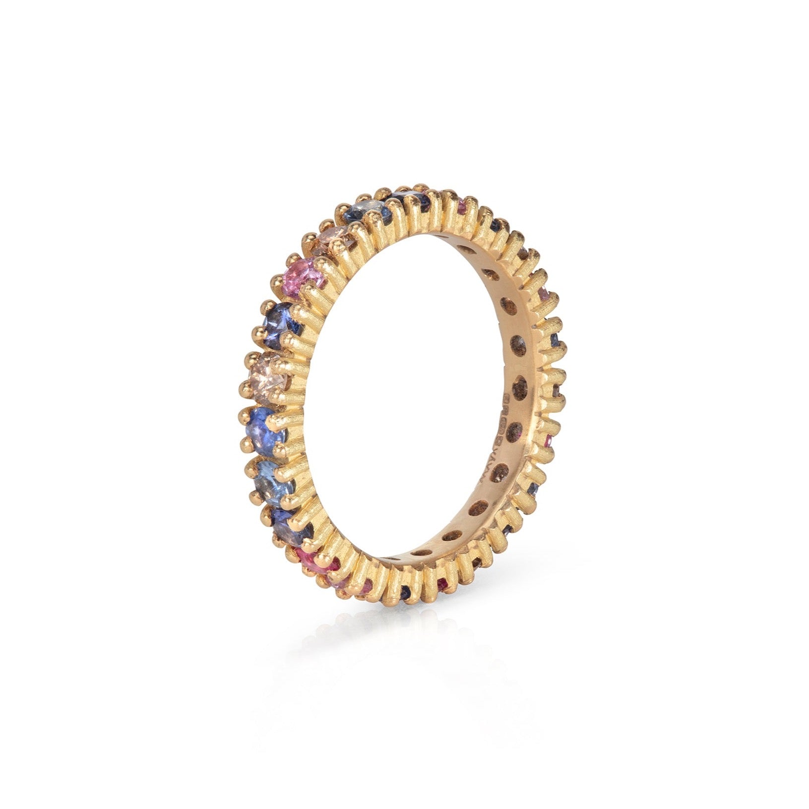 Worn Coloured Sapphire Eternity Ring 3mm