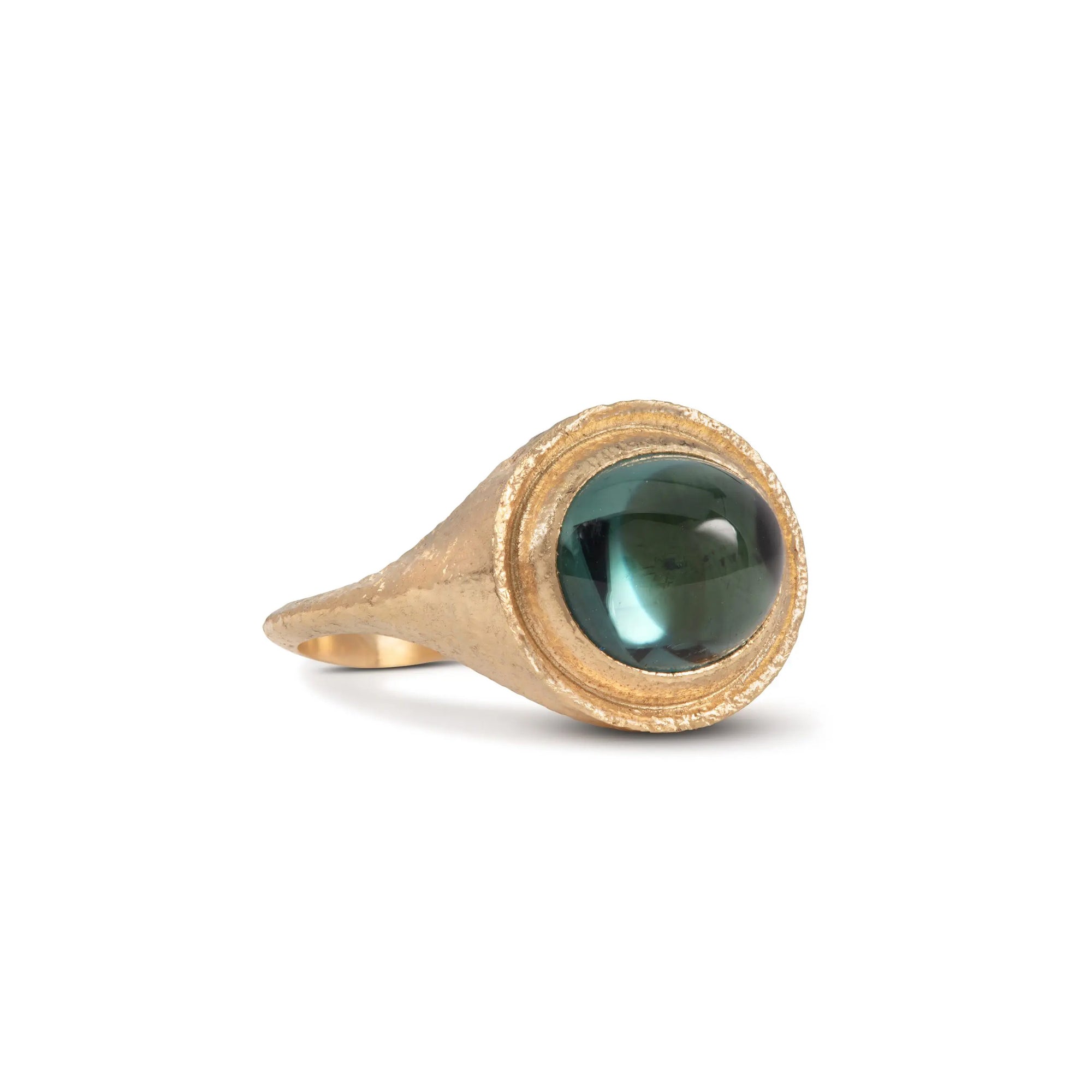 Gaia Green Tourmaline Signet Ring