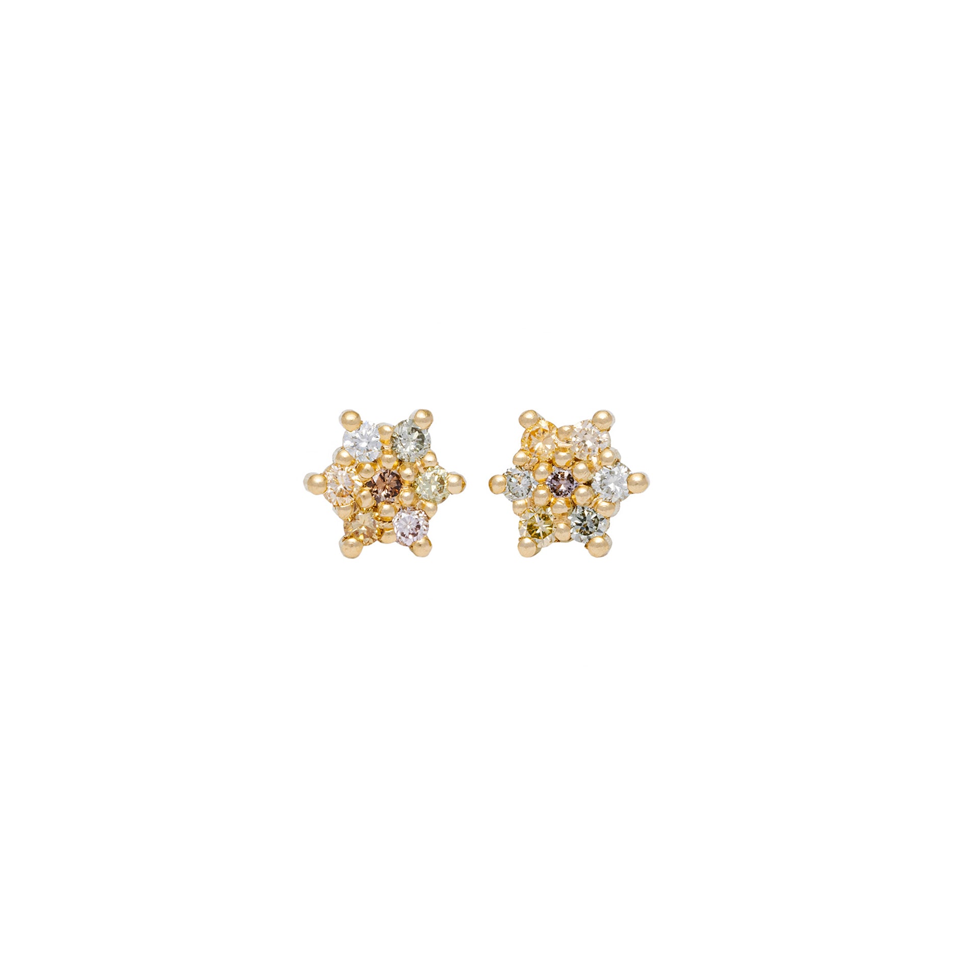 Dancer Champagne Diamond Stud Earrings