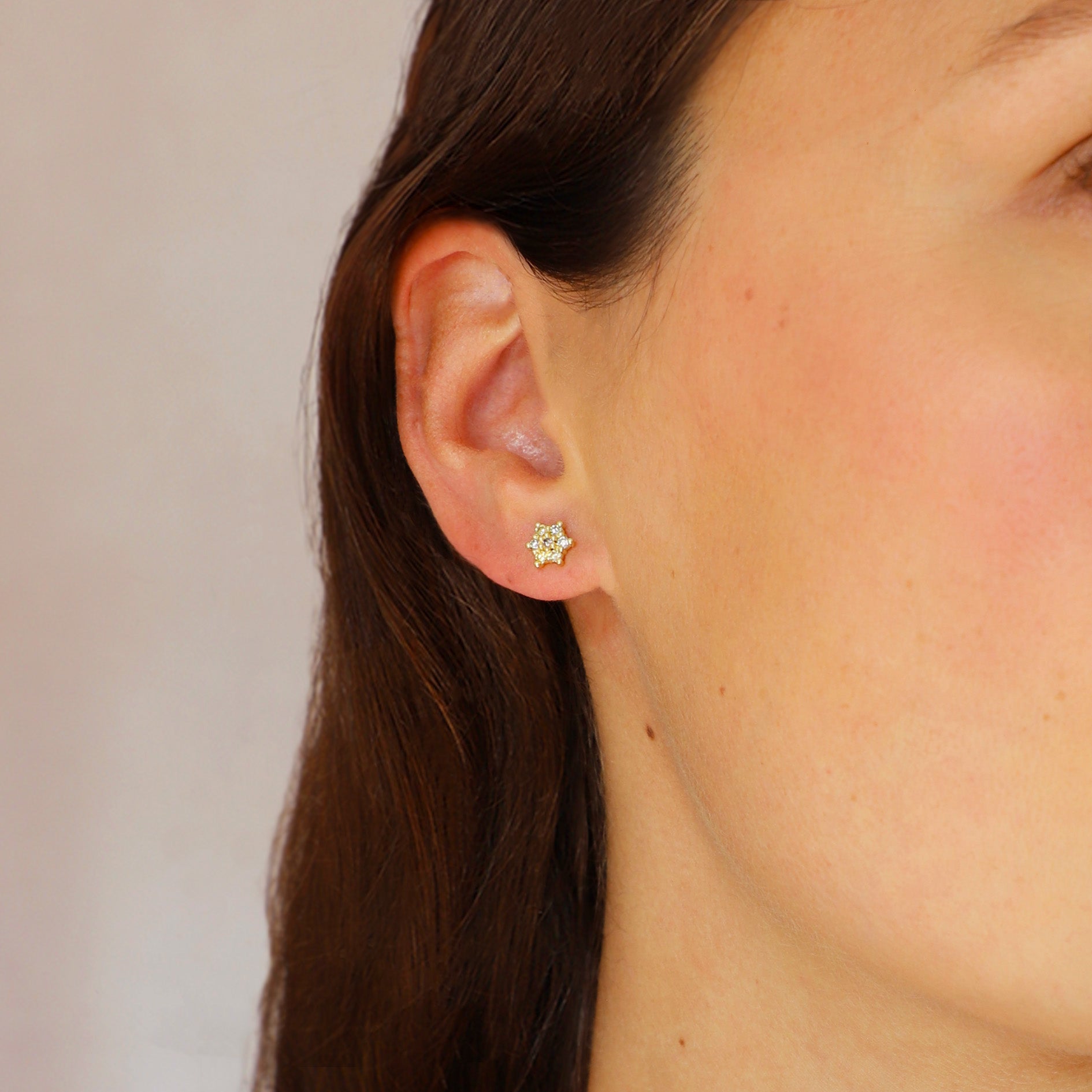 Dancer Champagne Diamond Stud Earrings