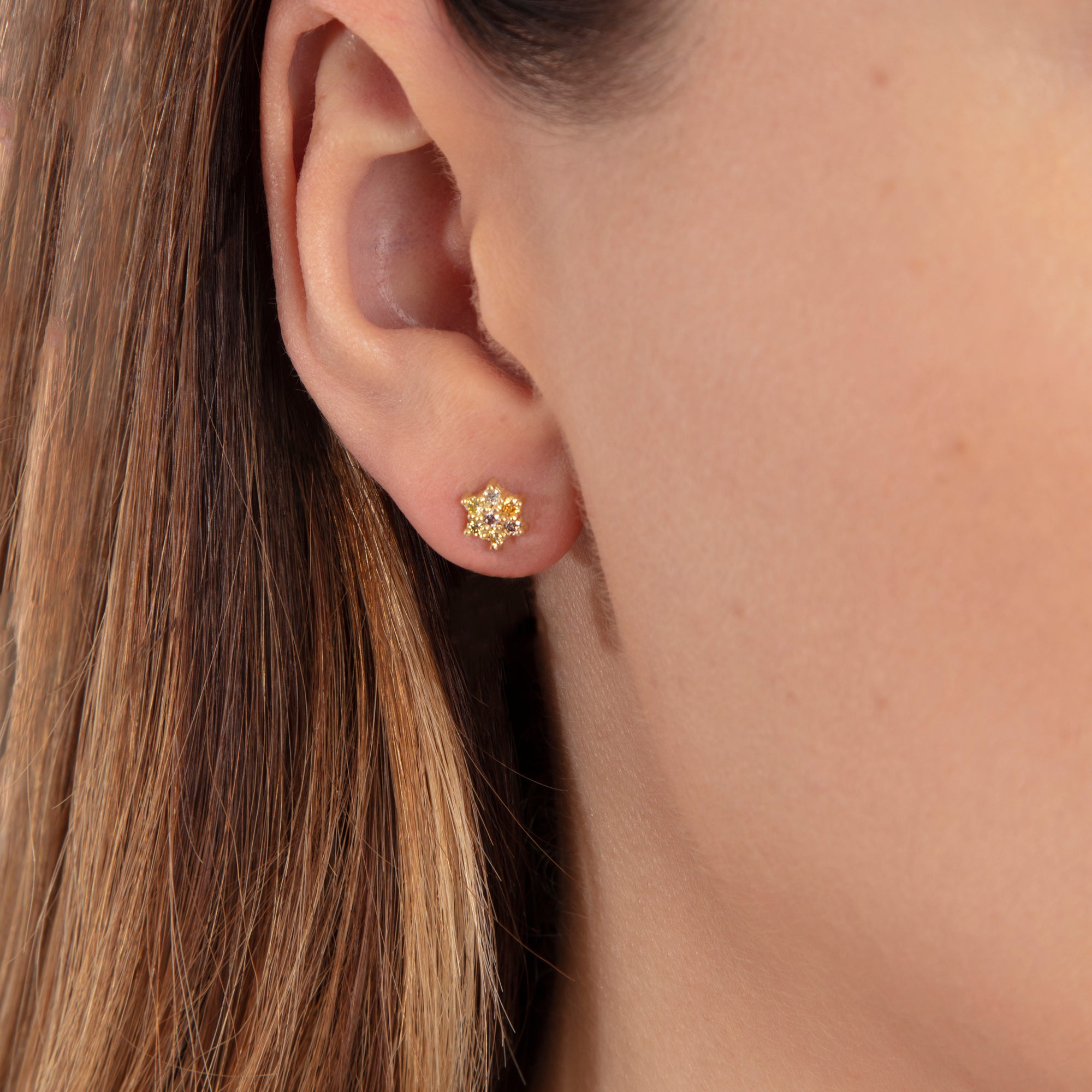 Dancer Champagne Diamond Stud Earrings