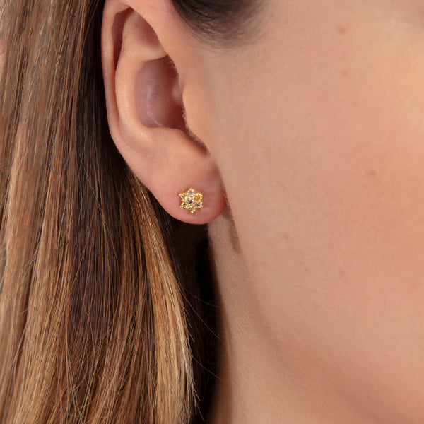 Dancer Champagne Diamond Stud Earrings