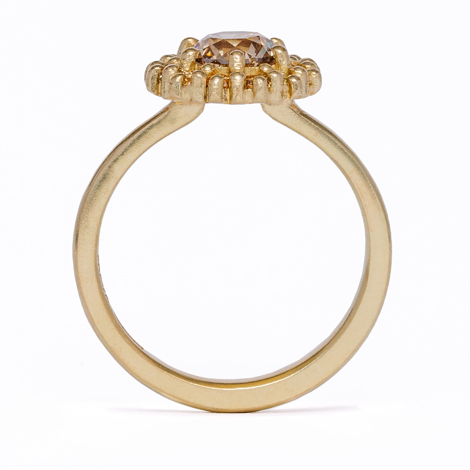 Florence Champagne Diamond Halo Ring 1ct