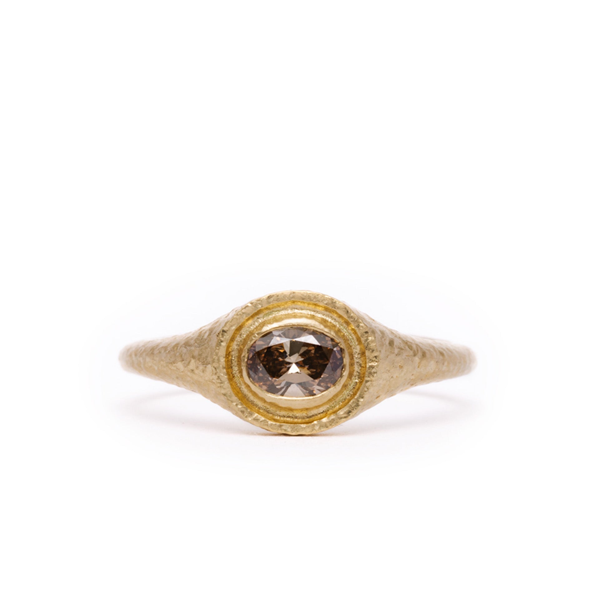 Gaia Champagne Diamond Signet Ring 0.30ct