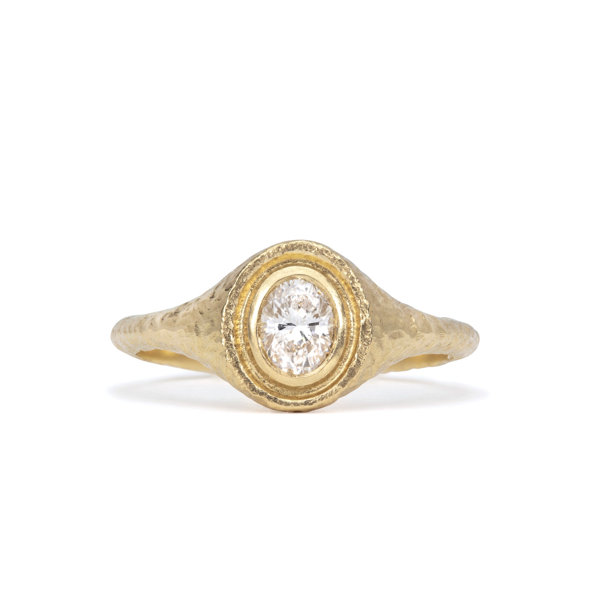 Gaia White Diamond Signet Ring 0.30ct