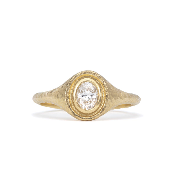 Gaia White Diamond Signet Ring 0.30ct