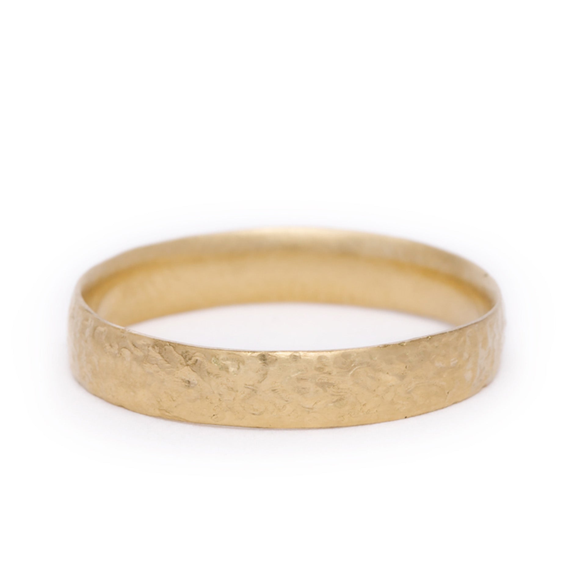Textured Gold Wedding Ring 4mm