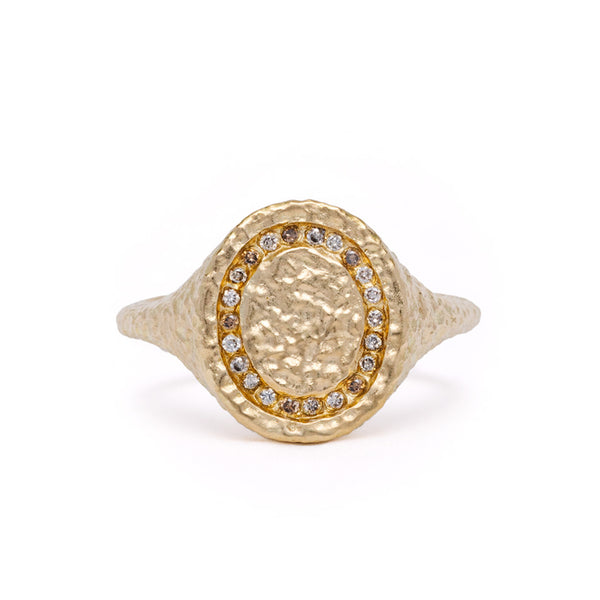 Gather Champagne Diamond Signet Ring