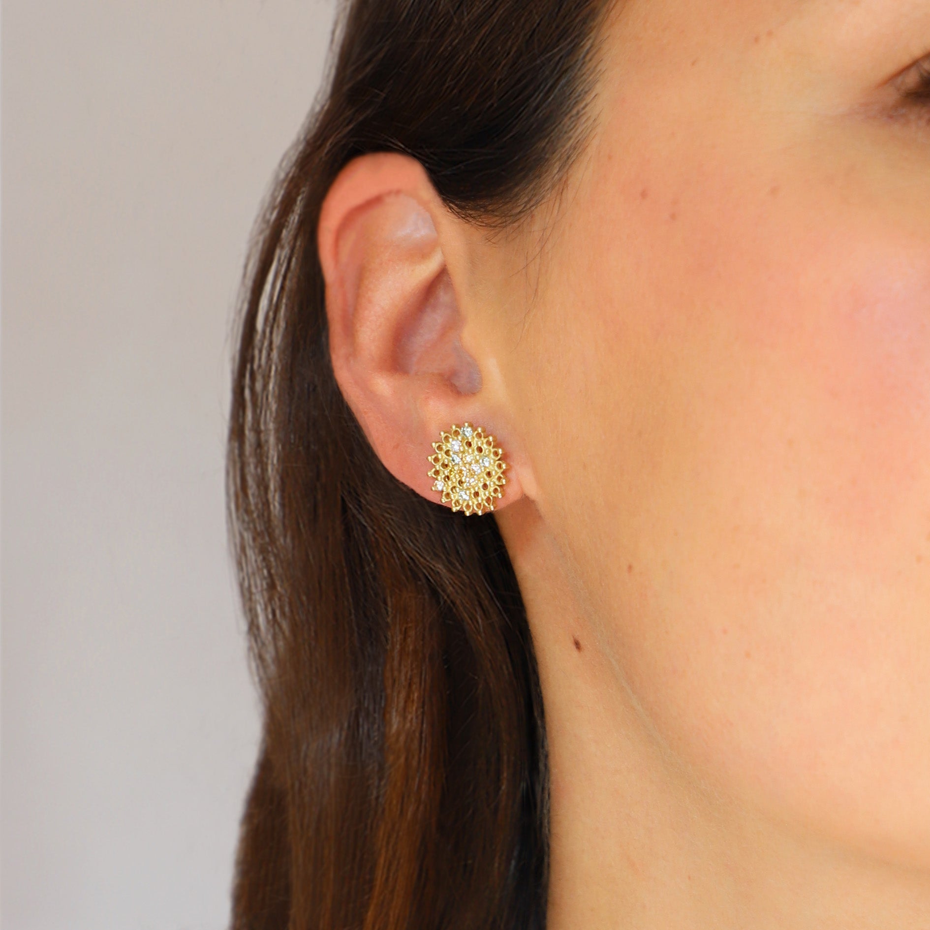 Thelma Champagne Diamond Stud Earrings