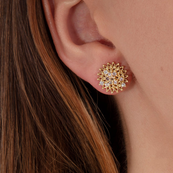 Autumn Champagne Diamond Stud Earrings