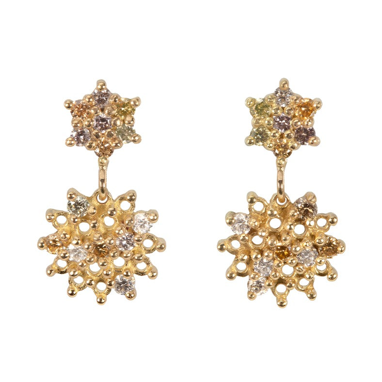 maya selway lets get lost 18ct yellow gold-diamond stud earrings