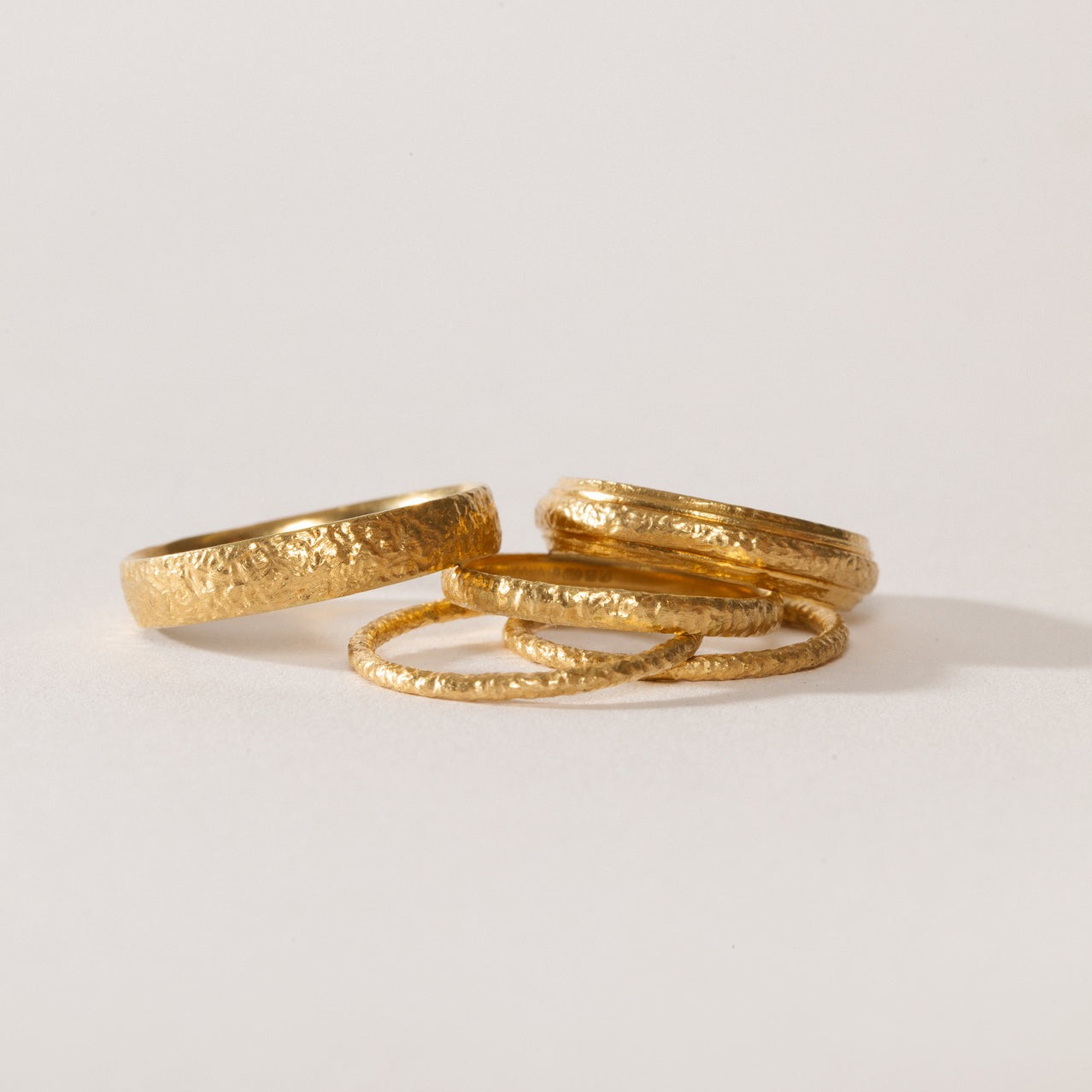 Textured Gold Wedding Ring 1.5mm