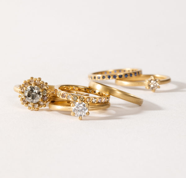 Florence Champagne Diamond Halo Ring 1ct