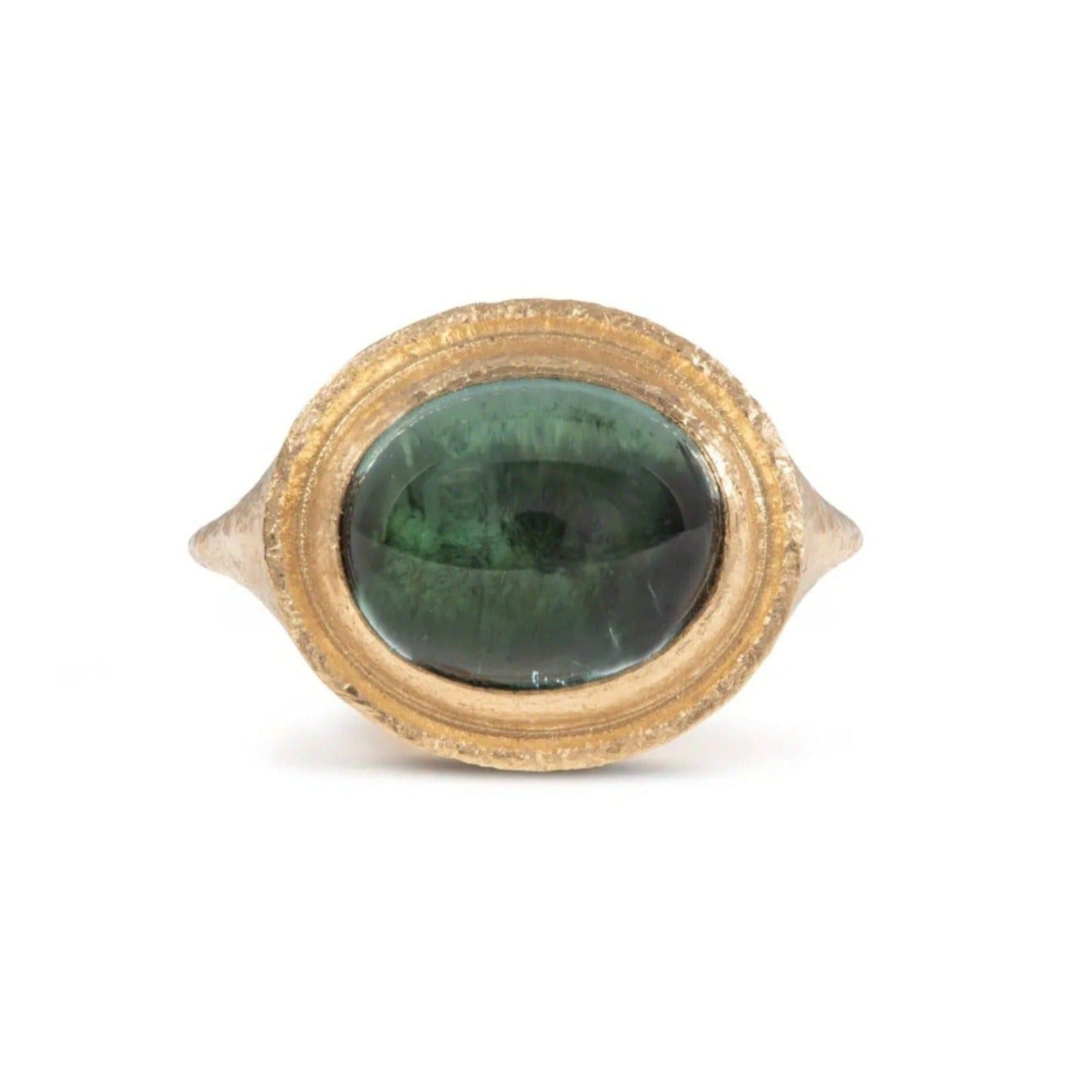Gaia Green Tourmaline Signet Ring