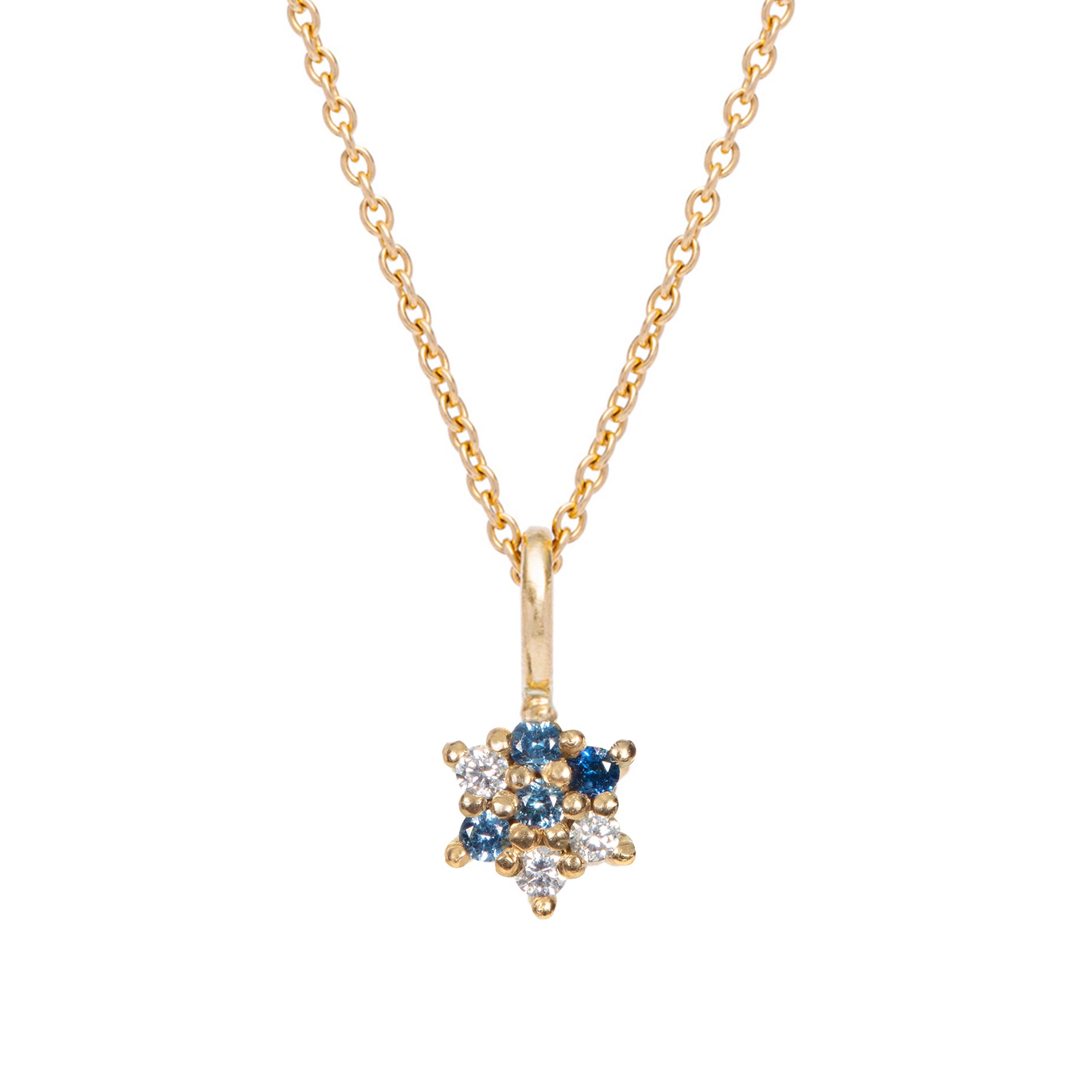 maya selway dancer sapphire diamond pendant, 18ct yellow gold