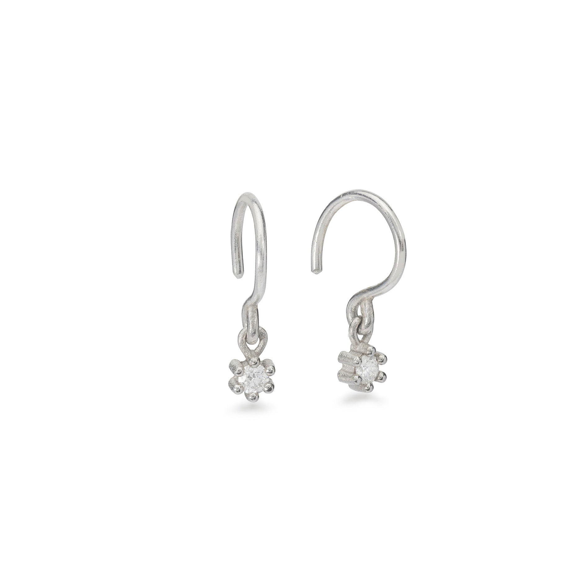maya selway dew drop earrings custom matte platinum