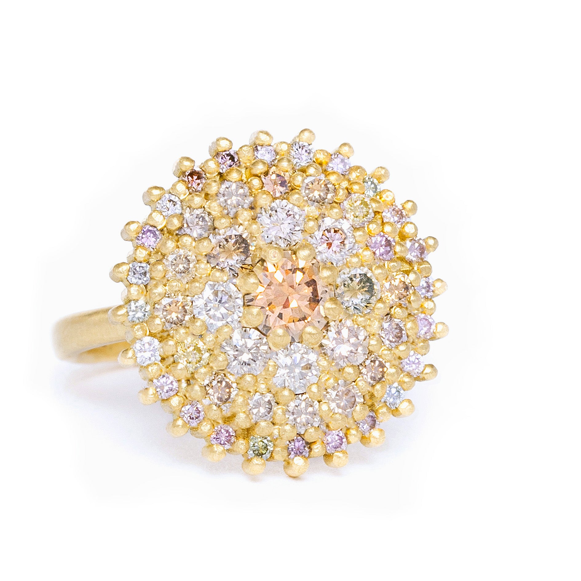 maya selway katherine champagne diamond cocktail ring, 18ct yellow gold