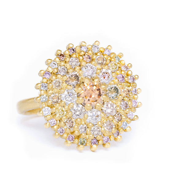 maya selway katherine champagne diamond cocktail ring, 18ct yellow gold