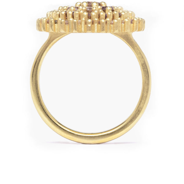 maya selway katherine champagne diamond cocktail ring, 18ct yellow gold