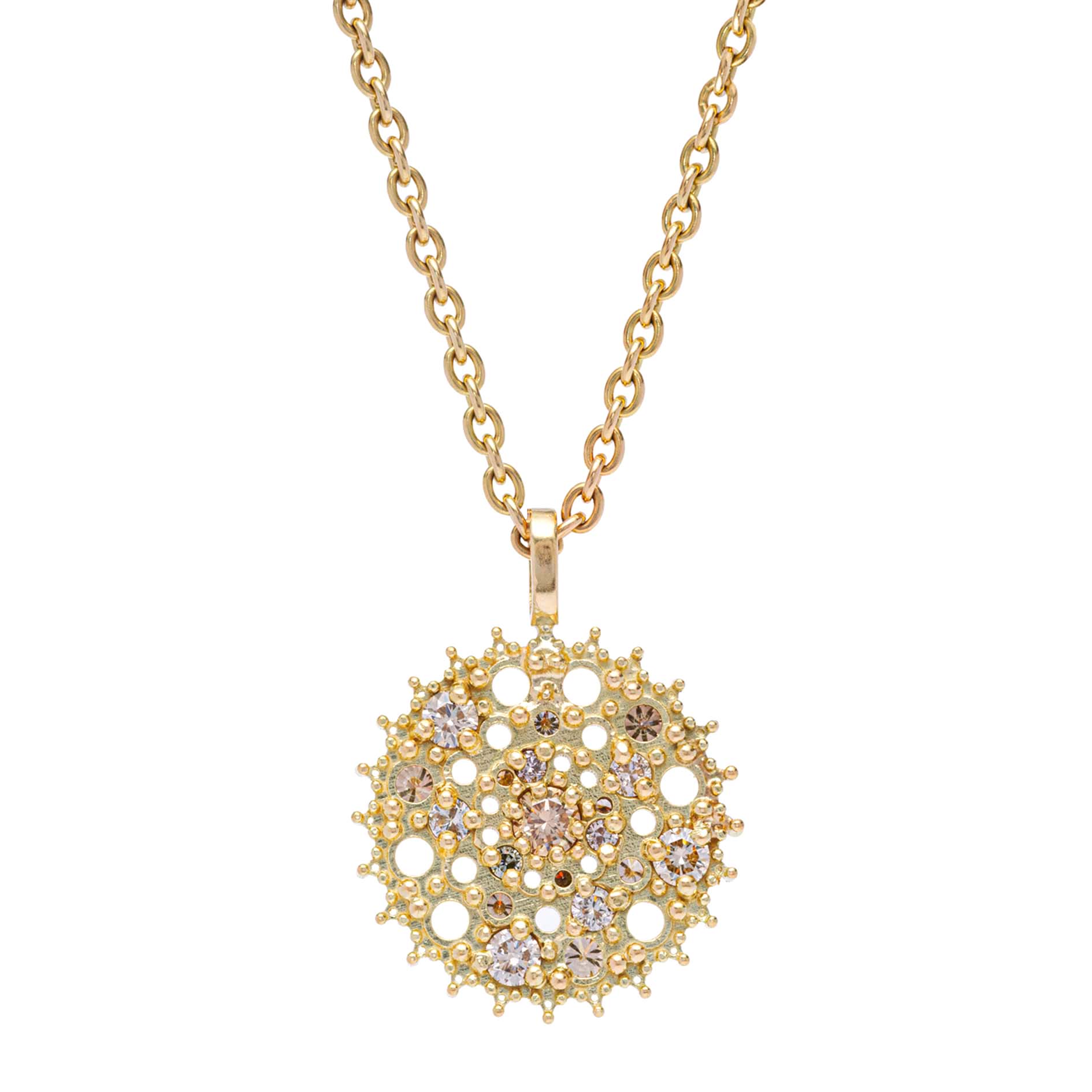 maya selway katherine champagne diamond pendant, 18ct yellow gold