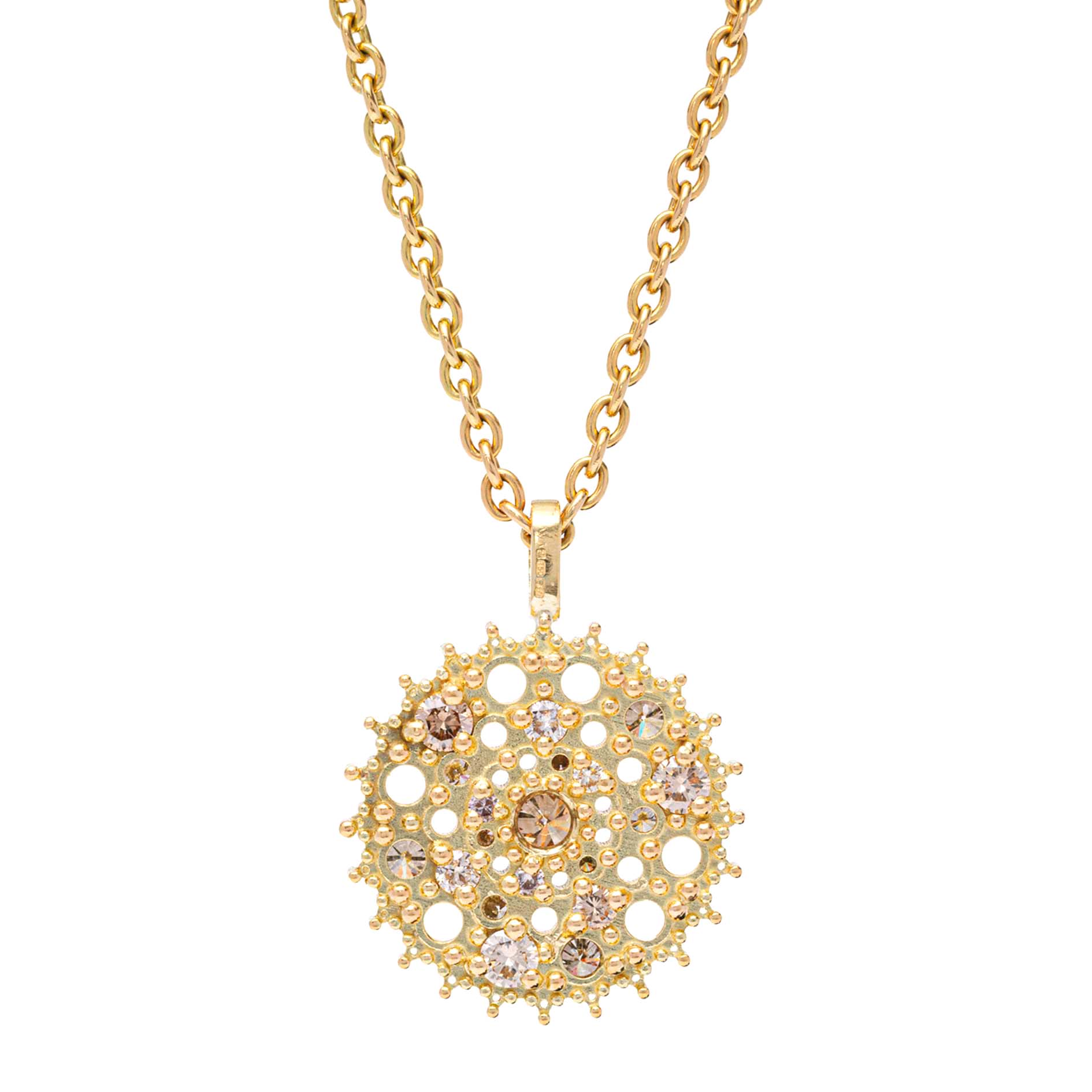 maya selway katherine champagne diamond pendant, 18ct yellow gold