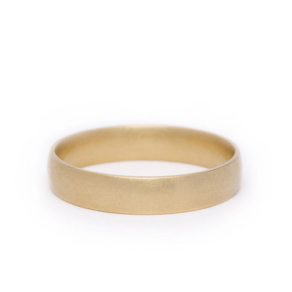 maya selway matte gold band 4mm, 18ct yellow gold