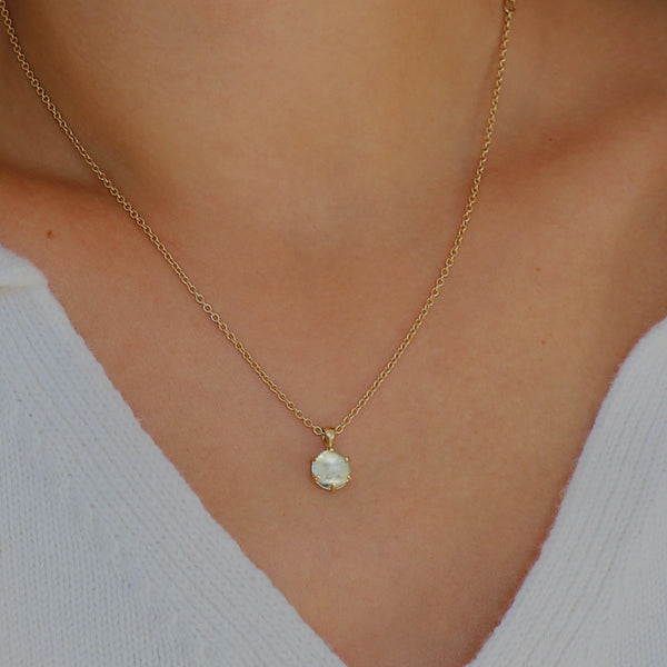 maya selway on body dreamer pendant 18ct yellow gold aquamarine