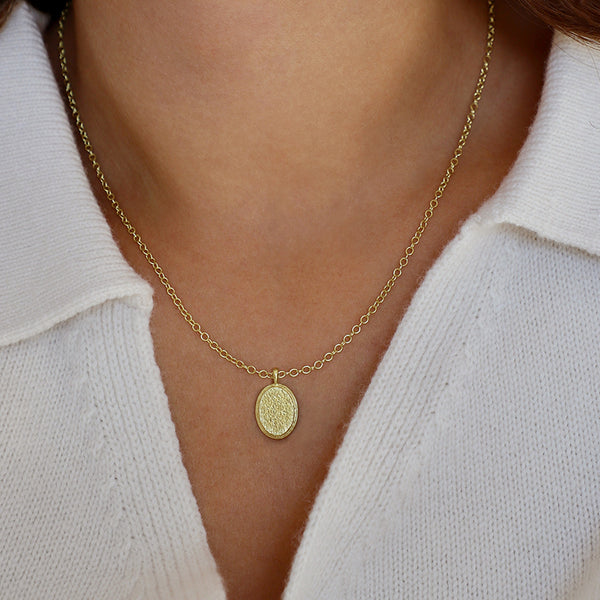 maya selway on body mabel's table pendant 18ct yellow gold