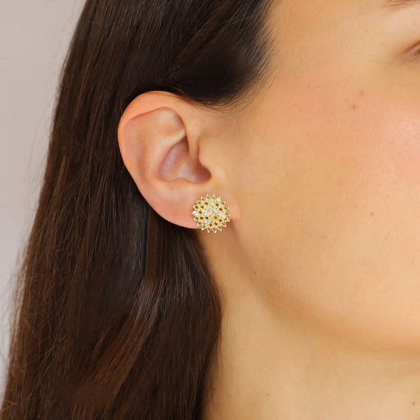 maya selway on body thelma stud earrings 18ct yellow gold diamond