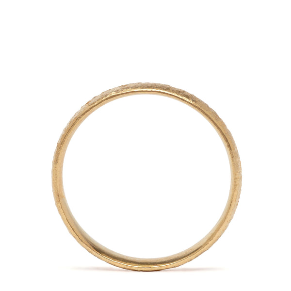 maya selway scattered diamond eternity ring 4mm, textured 18ct yellow gold