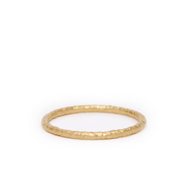 maya selway scattered gold band 1.5mm, textured 18ct yellow gold