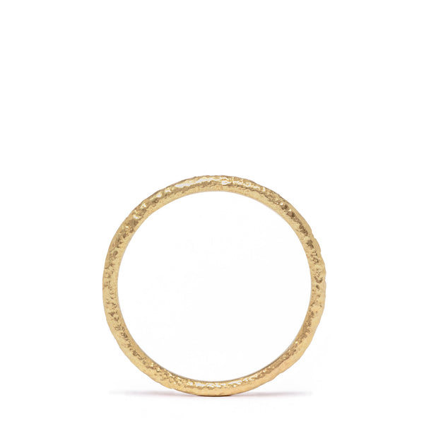 maya selway scattered gold band 1.5mm, textured 18ct yellow gold