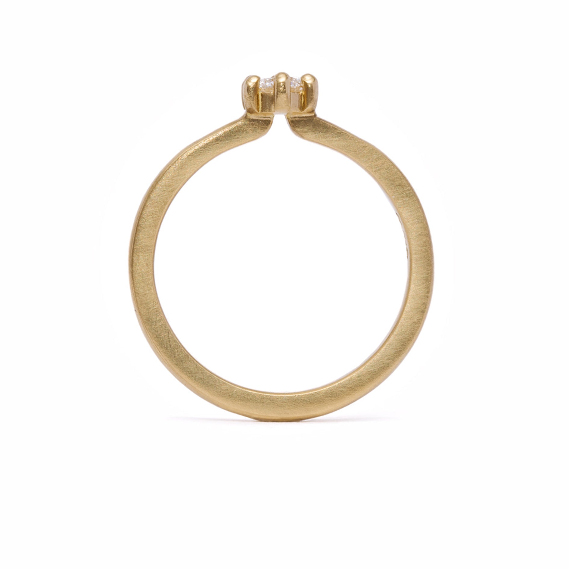 maya selway simone solitaire ring matte 18ct yellow gold champagne diamond