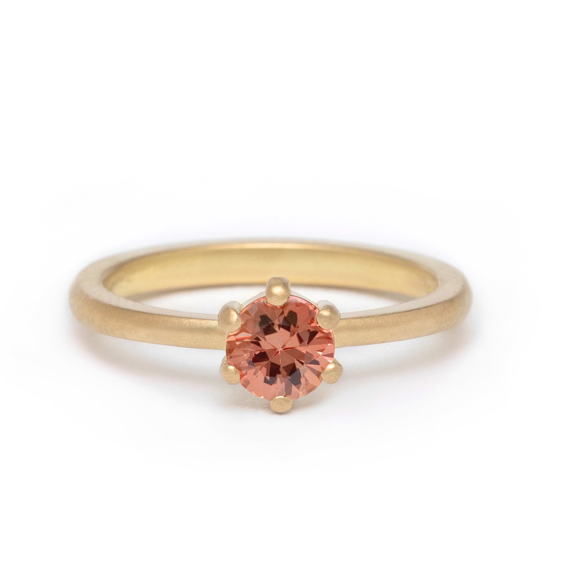 maya selway simone sapphire ring, matte 18ct yellow gold