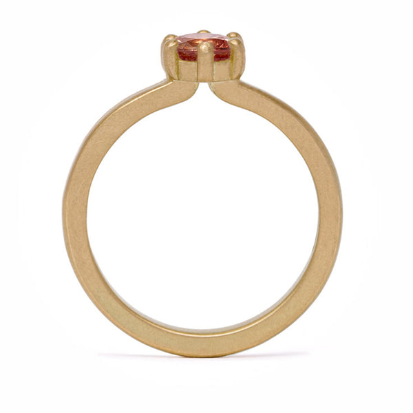 maya selway simone sapphire ring, matte 18ct yellow gold