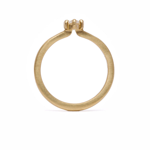 maya selway simone solitaire ring matte 18ct yellow gold white diamond
