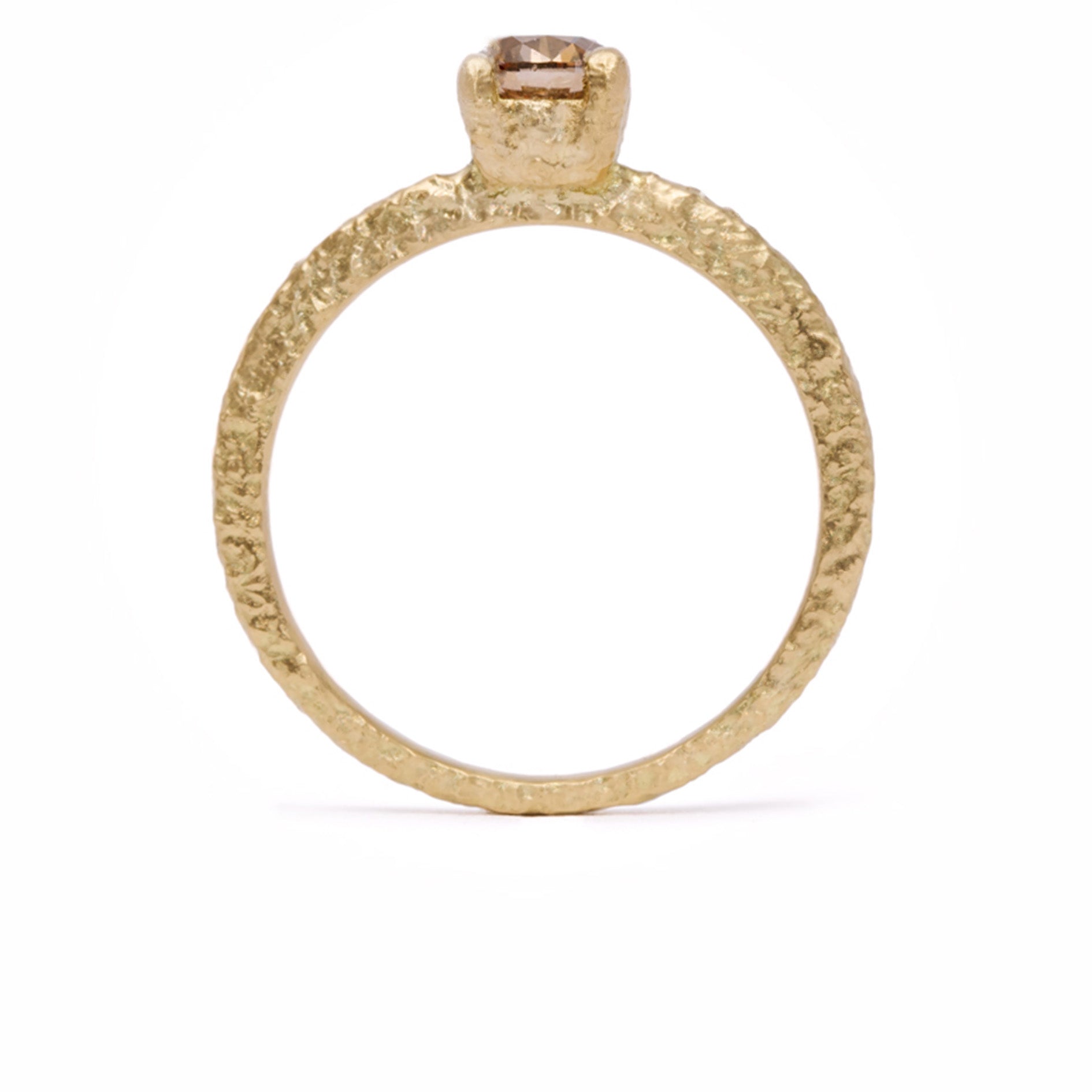 maya selway una champagne diamond ring 0.5ct, texture 18ct yellow gold champagne diamonds