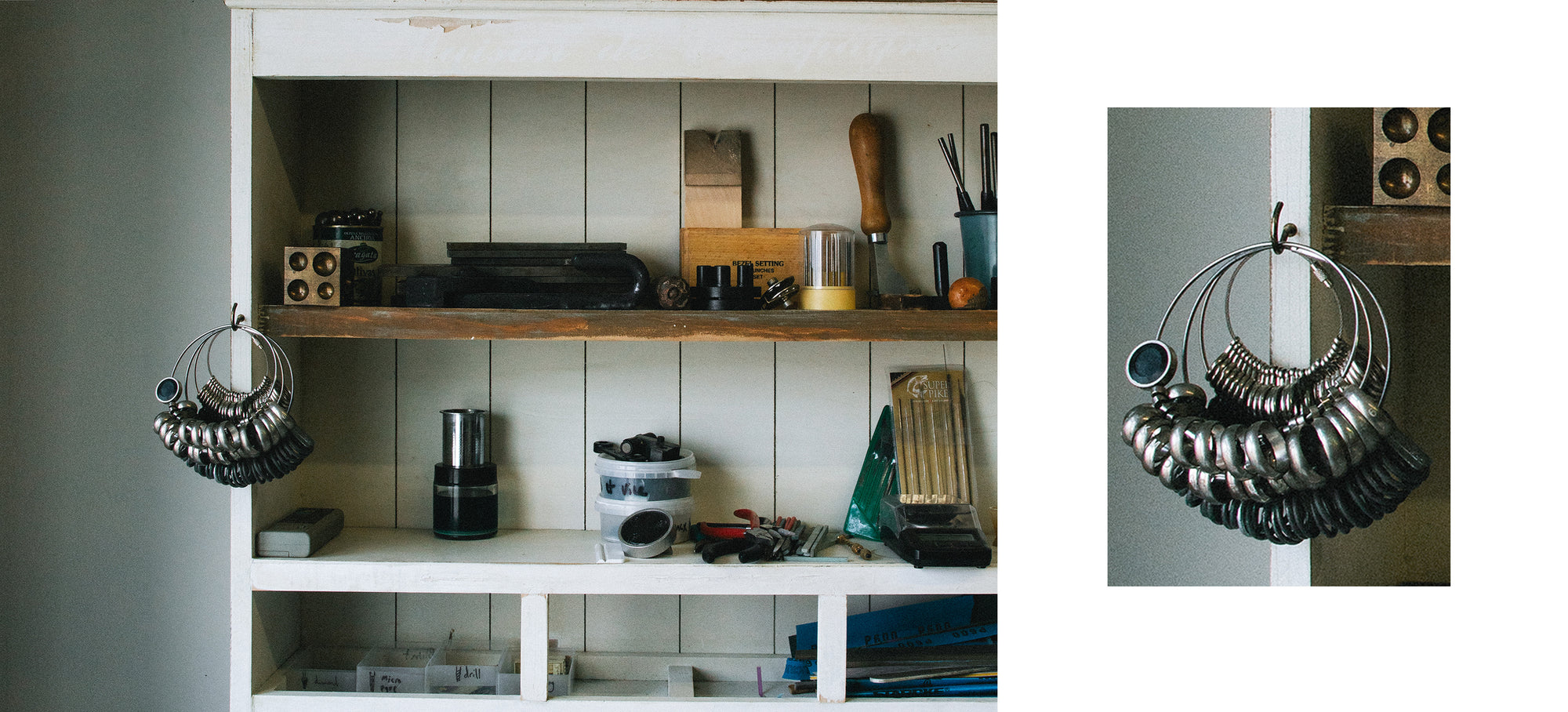 maya selway fine jewellery workshop with a selection of jewellery making tools